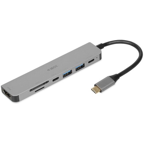 IBox IUH3SL4K notebook dock/port replicator USB 3.2 Gen 1 (3.1 Gen 1) Type-C Power Delivery 100W Silver Slike
