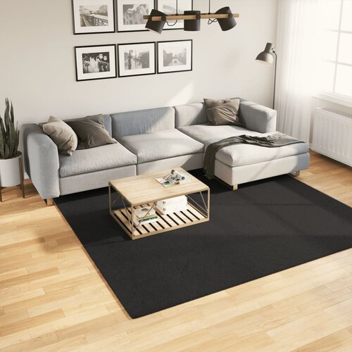 vidaXL Preproga s kratkimi vlakni mehka pralna črna 240x240 cm Cene