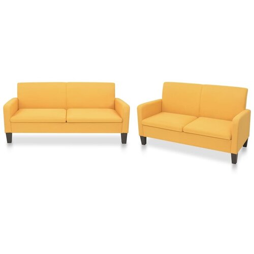  2-dijelni set sofa od tkanine žuti Cene