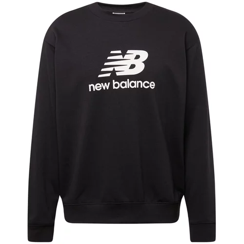 New Balance Sweater majica crna / bijela