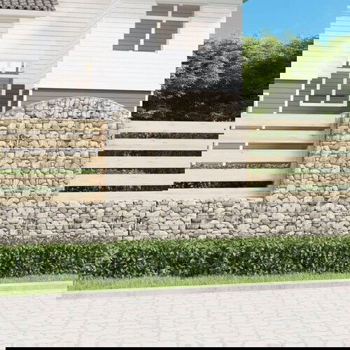  Gabionska ko&amp;scaron;ara s lukom 150x50x160/180 cm pocinčano željezo Slike
