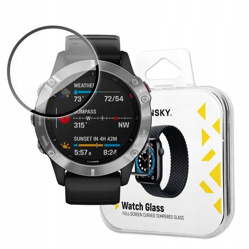 Wozinsky HYBRID KALJENO STEKLO ZA GARMIN FENIX 6 DURABLE BLACK, (21911407) Slike