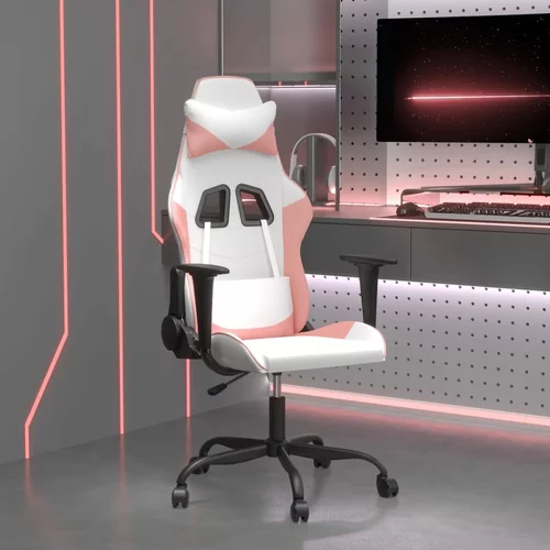  Masažna igraća stolica bijelo-ružičasta od umjetne kože