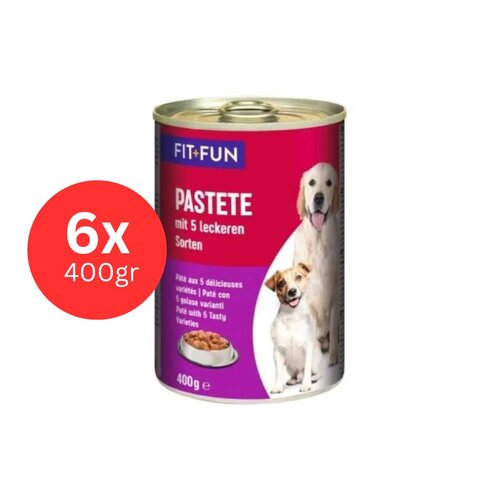 FITFUN Pate Adult, Vlažna hrana za pse, 5 vrsti mesa, 6x400g Cene