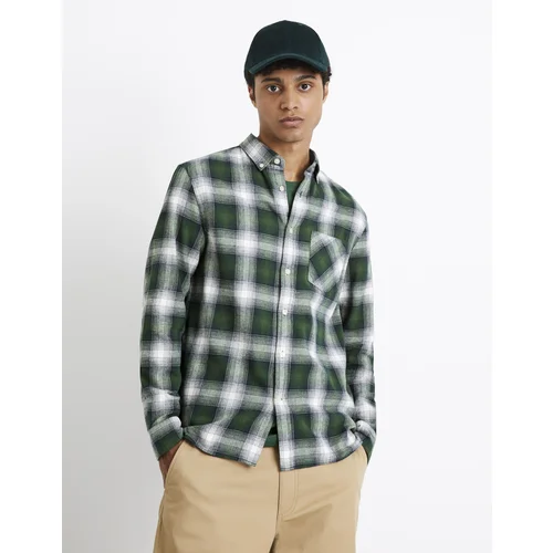 Celio Flannel Plaid Shirt Camulto - Men