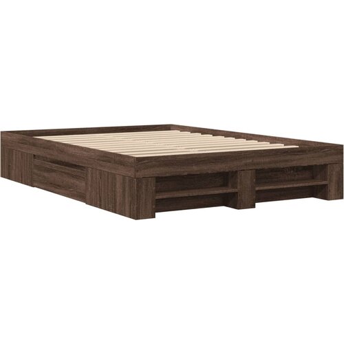 vidaXL Okvir za krevet smeđi hrast 140x190 cm konstruirano drvo Cijene