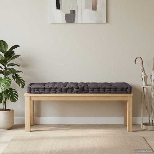 Paletni podni jastuk pamučni 120 x 40 x 7 cm antracit Slike