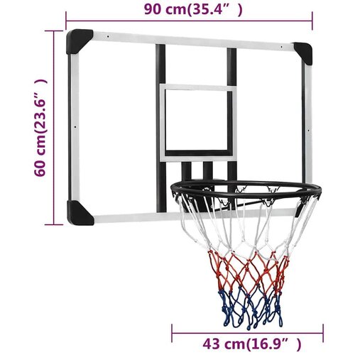 vidaXL Košarkaška ploča prozirna 90 x 60 x 2 5 cm polikarbonatna Cijene