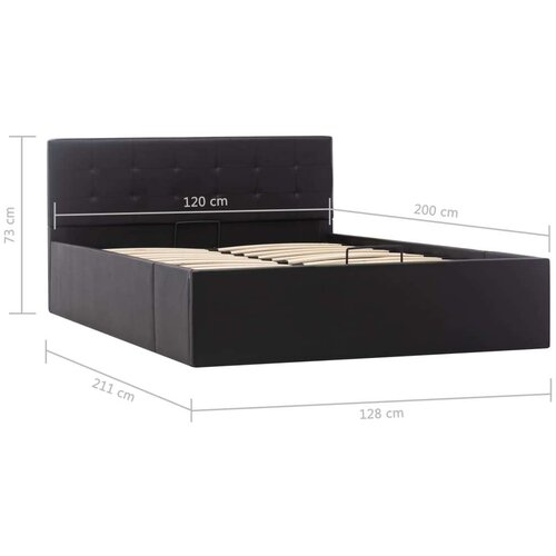 VidaXL hidraulični okvir za krevet od umjetne kože crni 120 x 200 cm Slike