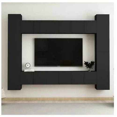  Komplet TV omaric 10-delni črna iverna plošča