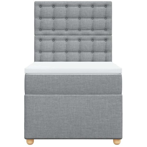 vidaXL Box spring postelja z vzmetnico svetlo siv 100x200 cm blago, (21291889) Cene