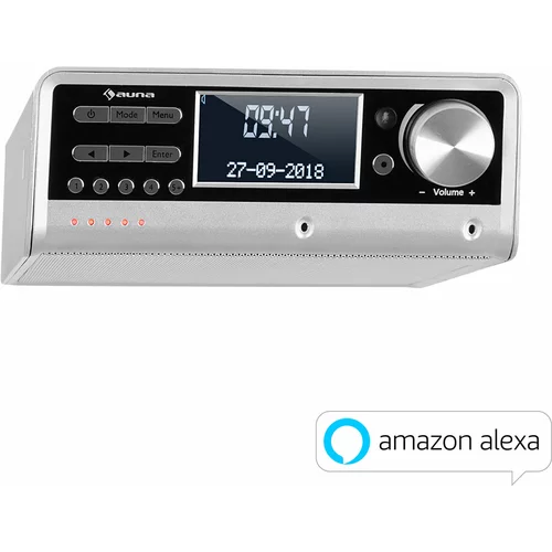 Auna Intelligence DAB+, kuhinjski radio, glasovno krmiljenje Alexa, Spotify, bluetooth, srebrna