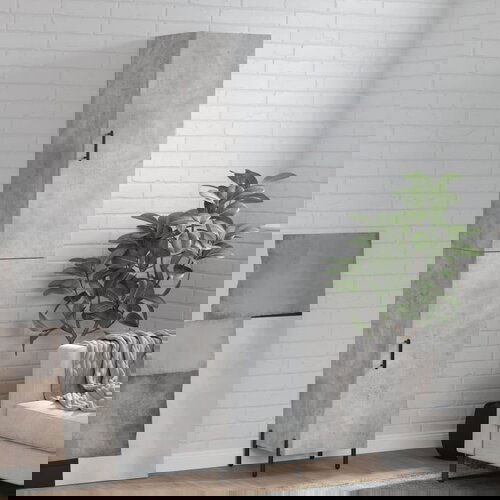vidaXL Visoka omara betonsko siva 34,5x34x180 cm inženirski les Cene