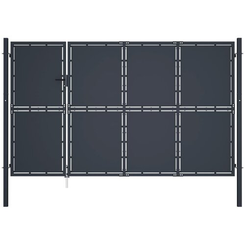 vidaXL vrtna vrata iz jekla 350x150 cm antracitna Cene