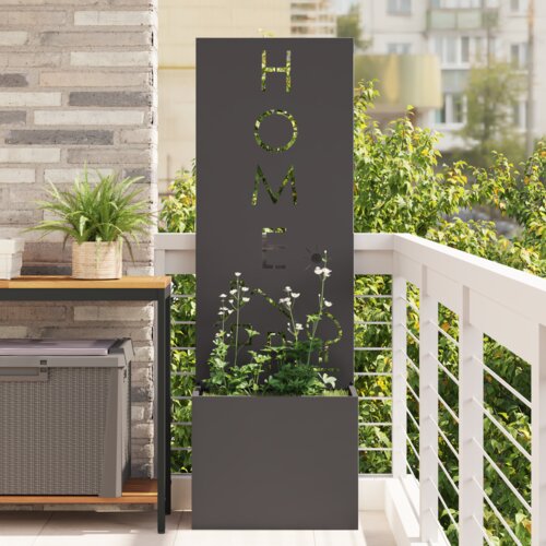 vidaXL Vrtni Sadič s Dekorativnom Pločom Crna 50 x 140 cm Cijene