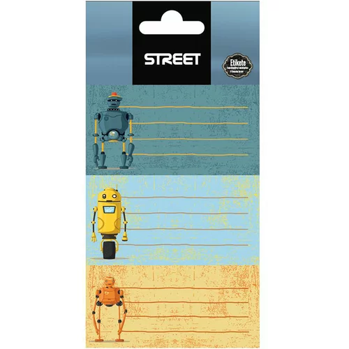STREET Nalepke za zvezke Robots, 9 kosov