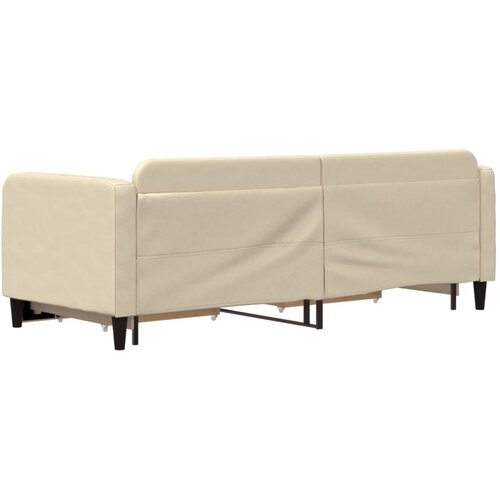  Dnevni krevet na razvlačenje s ladicama krem 80x200 cm tkanina Slike