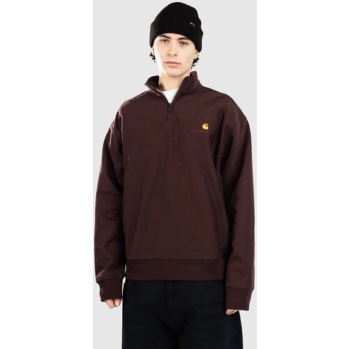 Carhartt WIP Half Zip American Script Half-Zip Pulover palisander Slike