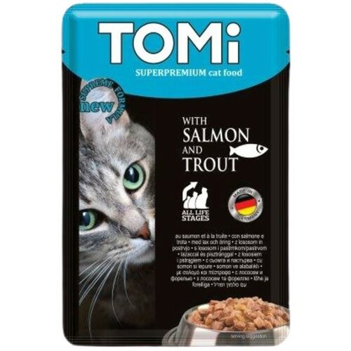 Tomi vlažna hrana za mačke losos i pastrmka u sosu 100g Slike