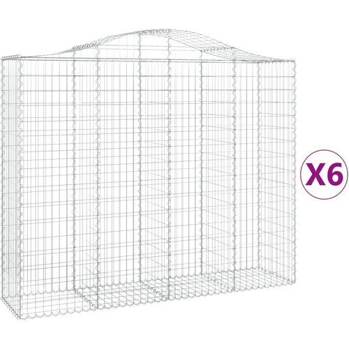  Lučne gabionske ko&amp;scaron;are 6 kom 200x50x160/180cm pocinčano željezo Slike