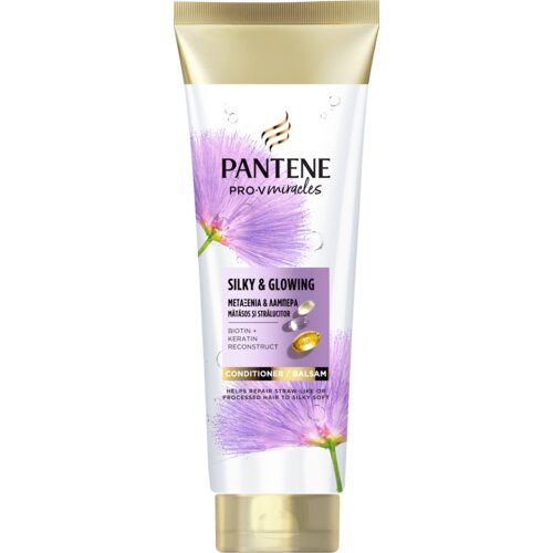 Pantene Pro-V Miracles Silky &amp;amp; Glowing keratinski obnovitveni balzam 160 ml Slike