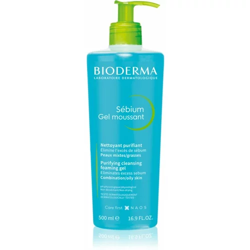 Bioderma Sébium gel moussant with pump gel za čišćenje mješovite kože 500 ml za žene
