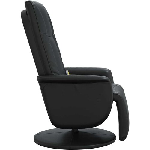 VidaXL Masažni naslonjač od umjetne kože s osloncem za noge crni Slike