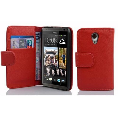Cadorabo Ohi&scaron;je, združljivo z HTC Desire 700 v rdeče sladkorno jabolko - Za&scaron;čitni ovitek iz teksturiranega umetnega usnja in žep za kartice, (20561203) Cene