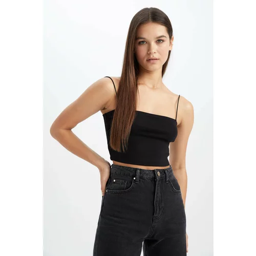 Defacto Coool Skinny Fit Cotton Crop Top with Rope Strap