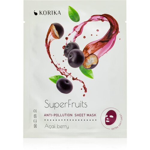 KORIKA SuperFruits Acai Berry - Anti-pollution Sheet Mask Sheet maska s detoksikacijskim učinkom Acai berry 25 g Slike