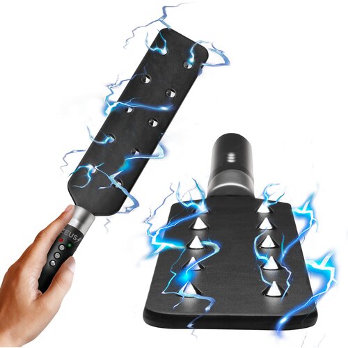 Zeus Electrosex E-Stim Spiked Paddle Black Cene