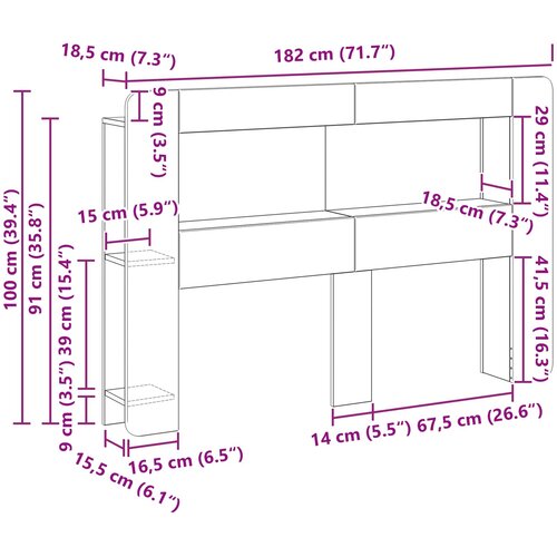  Glava kreveta s ormarićem Hrast artisan 160 cm Slike