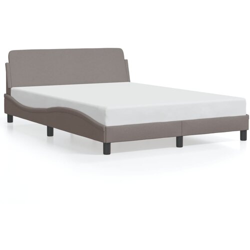  The Living Store Posteljni okvir brez vzmetnice taupe 140x190 cm blago - Posteljni Okvir, (21497919) Slike