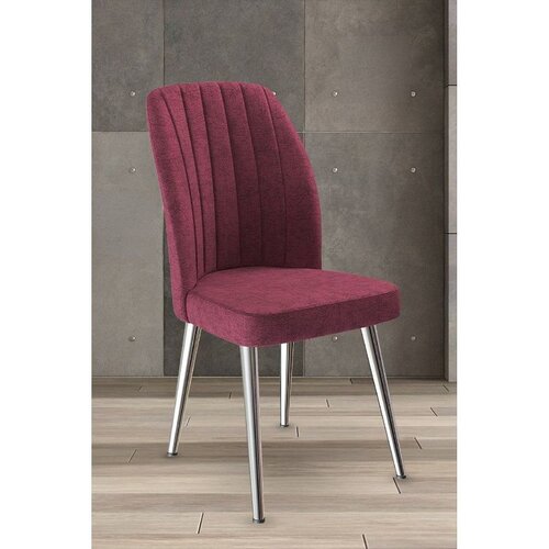 Hanah home set trpezarijskih stolica Platinum 8 kom, bordo tkanina Jerry, hromirane metalne noge Cene