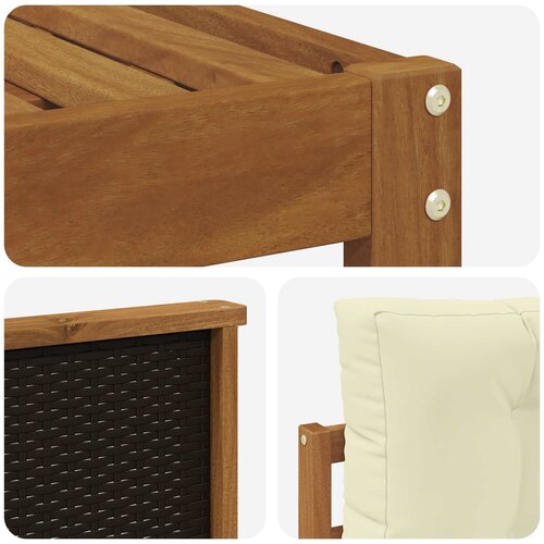  Set vanjskih sofa s jastukom 9 pcs Čvrsto drvo akacije Slike