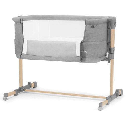 Kinderkraft prenosna posteljica neste™ grow light grey full wood Cene