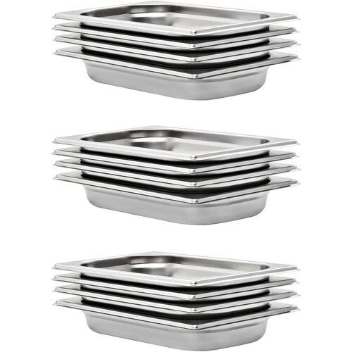 VidaXL Posude Gastronorm 12 kom GN 1/4 40 mm od nehrđajućeg čelika Slike