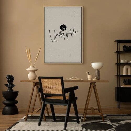  Slika - I Am Unstoppable (1 Part) Vertical 80x120 U prirodnom drvenom okviru Slike