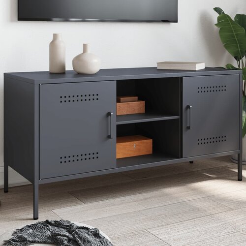 Furnova TV omarica antracitna 100,5x39x50,5 cm jeklo, (21922787) Slike