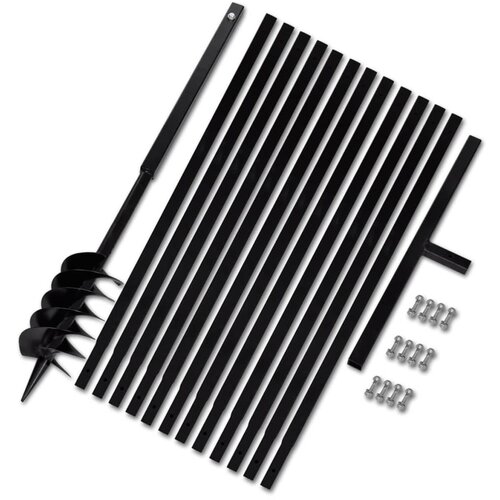 VidaXL Jeklen spiralni vrtalni sveder za zemljo z ročajem 120 mm s 13 m pod. Slike