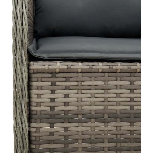  3-dijelna vrtna garnitura od poliratana s jastucima siva 110 x 110 x 40/71 cm Slike