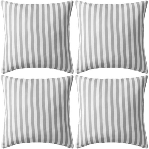 VidaXL Vrtni jastuci s prugastim uzorkom 4 kom 45 x 45 cm sivi Slike
