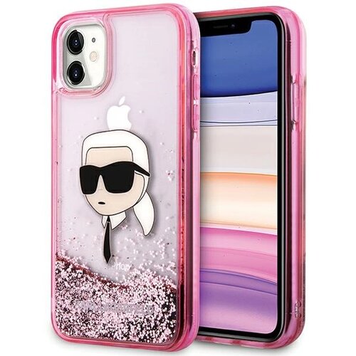 Karl Lagerfeld OVITEK GLITER KARL HEAD ZA IPHONE 11/XR ROZA, (21897927) Cene