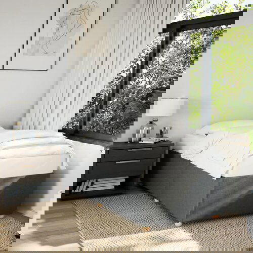 Furnova Posteljni okvir brez vzmetnice temno siv 100x200 cm blago, (21934795) Slike