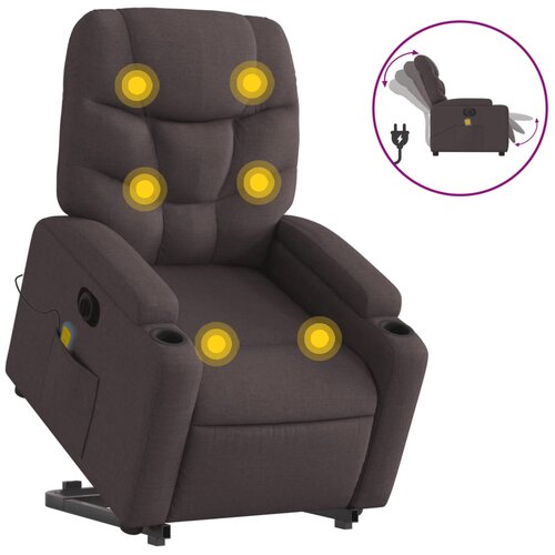 Maison Chic Električni masažni naslanjač - Relax naslanjač s funkcijo vstajanja temno rjav, (22061076) Cene