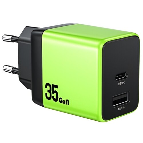 WEKOME Superbrzi Strujni GaN Punjac, 2-porta USB (3.0 i 3.1 tipC) 35W, zeleni WP-U36 Cene