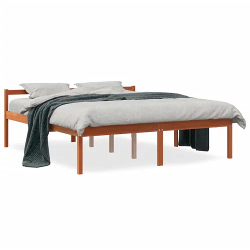 vidaXL Krevet za starije osobe voštano smeđi 160 x 200 cm od borovine
