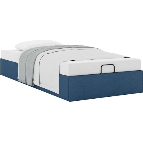 VidaXL otomanski okvir kreveta bez madraca plavi 100x200 cm od tkanine Slike