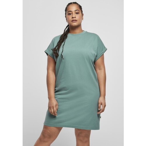 Urban Classics Ladies Organic Cotton Cut On Sleeve Tee Dress Paleleaf Cene