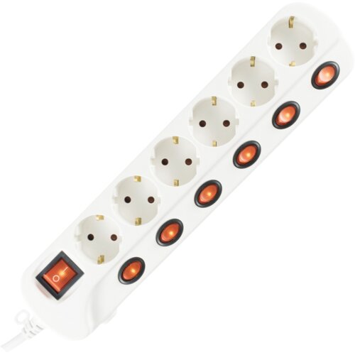 Home Produžni kabel sa za&scaron;titom, 6 utičnica, 1.0mm&sup2;, 1.5 met - NVK 06K/WH Cijene